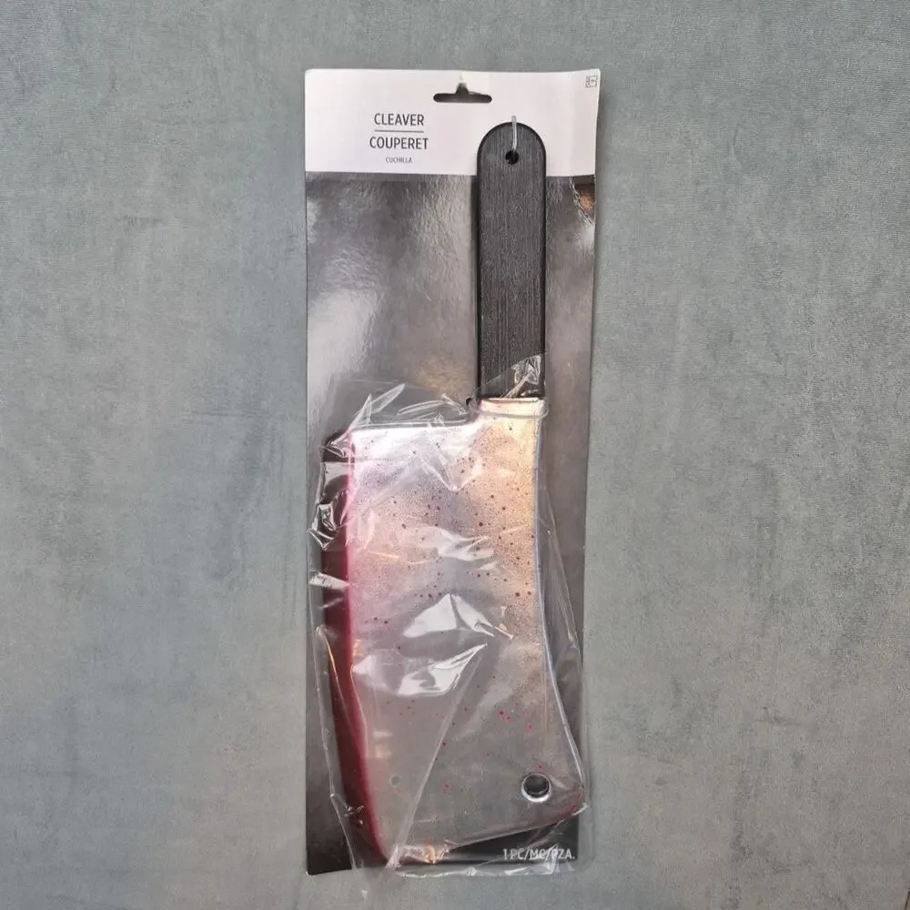 Bloody Cleaver Halloween Cosplay Prop 16 Inch Realistic Safe Plastic - Picture 1 of 6